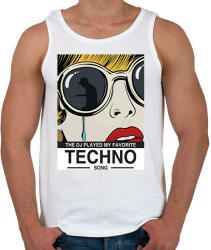 printfashion DJ lejátszotta a kedvenc számom - Férfi atléta - Fehér (1803621)