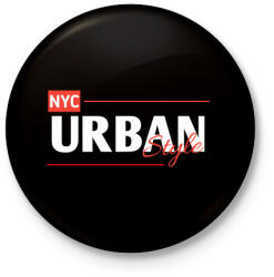 printfashion NYC Urban style - Kitűző, hűtőmágnes - Fekete (4388656)