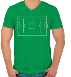 printfashion Focipálya - Férfi V-nyakú póló - Zöld (6146214)