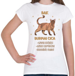 printfashion Bak - Burmai cica - Női póló - Fehér (13337808)