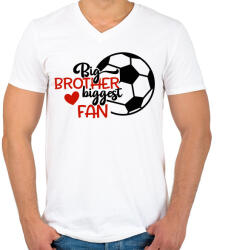 printfashion Big brother biggest fan - Férfi V-nyakú póló - Fehér (4951366)
