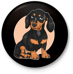 printfashion tacskó - Kitűző, hűtőmágnes - Fekete (13701572)