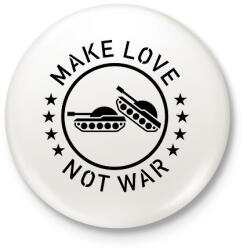printfashion Make love, not war - Kitűző, hűtőmágnes - Fehér (3078804)
