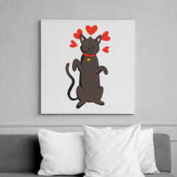 printfashion Fekete macska - Vászonkép - Fehér (6641019)