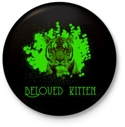 printfashion beloved kitten - Kitűző, hűtőmágnes - Fekete (3097630)