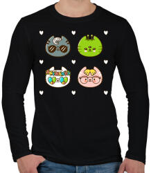 printfashion Cat style - Férfi hosszú ujjú póló - Fekete (4789566)