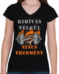 printfashion Kihívás -> Eredmény - Női V-nyakú póló - Fekete (4605222)