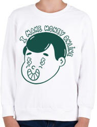 printfashion Online money maker - Gyerek pulóver - Fehér (9440168)