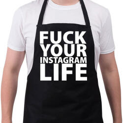 printfashion Fuck your instagram life - Kötény - Fekete (4927117)
