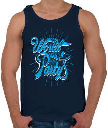 printfashion A világ egy parti - Férfi atléta - Sötétkék (202868)