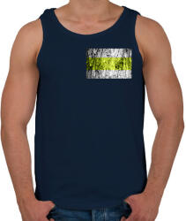 printfashion Sárgasáv minimál - Férfi atléta - Sötétkék (6082305)