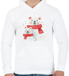 printfashion Jegesmacikák - Férfi kapucnis pulóver - Fehér (5436527)