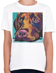 printfashion Labrador festmény - Gyerek póló - Fehér (1996601)