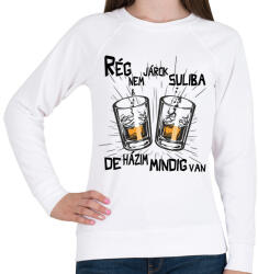 printfashion Rég nem járok suliba de házim mindig van - Női pulóver - Fehér (16820802)