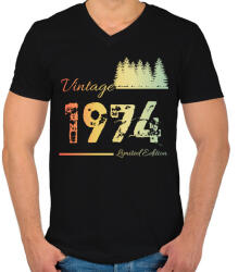 printfashion 1974 - Férfi V-nyakú póló - Fekete (12612576)