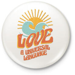 printfashion Szerelem nyelv - Love is universal - Kitűző, hűtőmágnes - Fehér (4310223)