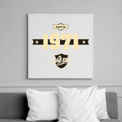 printfashion born-in-1971-cream-choco - Vászonkép - Fehér (6623264)