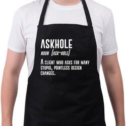 printfashion Askhole - Graphic Designer - Kötény - Fekete (7256657)