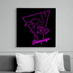 printfashion Flamingo - Vászonkép - Fekete (13645018)