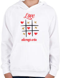 printfashion A szerelem mindig győz - Gyerek kapucnis pulóver - Fehér (1159049)
