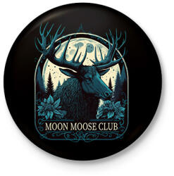 printfashion Moon Moose Club - reindeer - Kitűző, hűtőmágnes - Fekete (12678158)