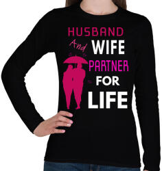 printfashion HUSBAND AND WIFE-LIFE - Női hosszú ujjú póló - Fekete (2106888)