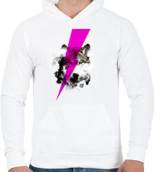 printfashion Wolf rocks - Férfi kapucnis pulóver - Fehér (242460)