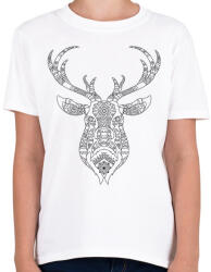 printfashion Geometrikus rénszarvas - Gyerek póló - Fehér (5663746)