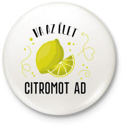 printfashion Ital páros - Citrom - Kitűző, hűtőmágnes - Fehér (6997487)