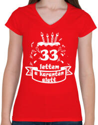 printfashion 33 lettem - Női V-nyakú póló - Piros (2498973)