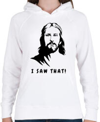 printfashion I saw that - Jesus / Láttam! - Jézus - Női kapucnis pulóver - Fehér (12035674)