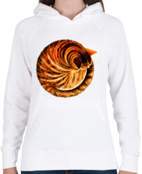 printfashion Ginger cat - Női kapucnis pulóver - Fehér (6295182)