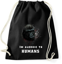 printfashion IM ALERGIC TO HUMANS - Sportzsák, Tornazsák - Fekete (1712460)