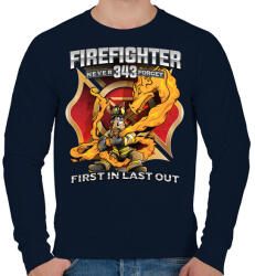 printfashion Firefighter Firedragon - Férfi pulóver - Sötétkék (445244)
