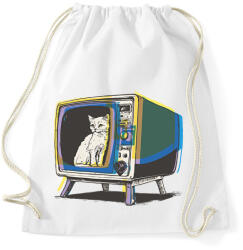 printfashion Retro TV - Sportzsák, Tornazsák - Fehér (13876178)