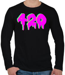 printfashion Négyhúsz - Férfi hosszú ujjú póló - Fekete (2855075)