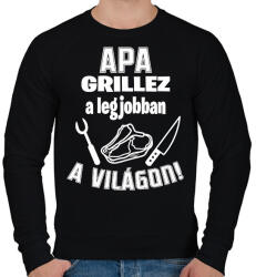 printfashion Apa grillez a legjobban a világon - Férfi pulóver - Fekete (16563720)