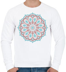 printfashion Kék-barna mandala - Férfi pulóver - Fehér (3917405)