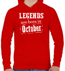 printfashion A legendák októberben születnek - Férfi kapucnis pulóver - Piros (378562)