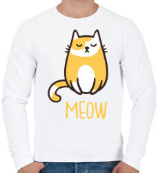 printfashion Cica - meow - Férfi pulóver - Fehér (4241405)