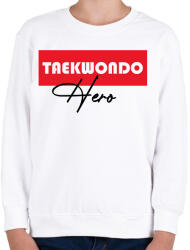 printfashion Taekwondo hero - Gyerek pulóver - Fehér (7566499)