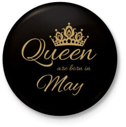 printfashion Queen - Kitűző, hűtőmágnes - Fekete (4667729)