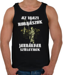printfashion Januári horgász - Férfi atléta - Fekete (4764946)