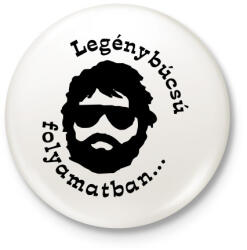 printfashion Legénybúcsú - Kitűző, hűtőmágnes - Fehér (3081059)