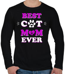 printfashion Best Cat - Férfi hosszú ujjú póló - Fekete (5037495)