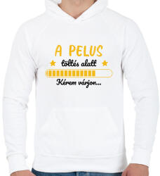 printfashion A pelus töltés alatt - Férfi kapucnis pulóver - Fehér (7274000)