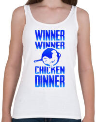 printfashion PUBG - WINNER (Kék) - Női atléta - Fehér (846852)