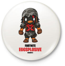 printfashion Eggsplosive - Fortnite Season 6 - Kitűző, hűtőmágnes - Fehér (5359511)