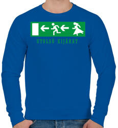 printfashion Utolsó kijárat - Férfi pulóver - Királykék (5176987)
