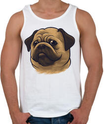 printfashion Mopsz - Pug - Férfi atléta - Fehér (12072326)
